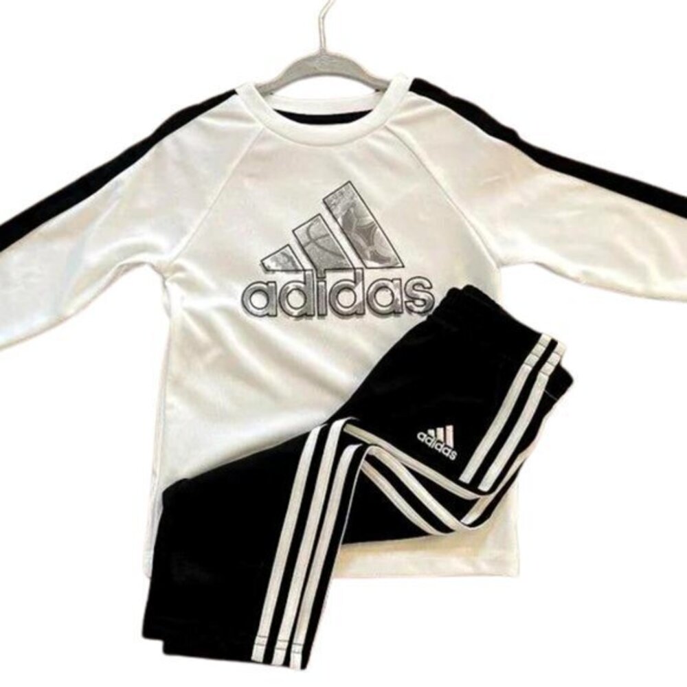 NWTs Adidas Sport Set in White/Black - 18 Months